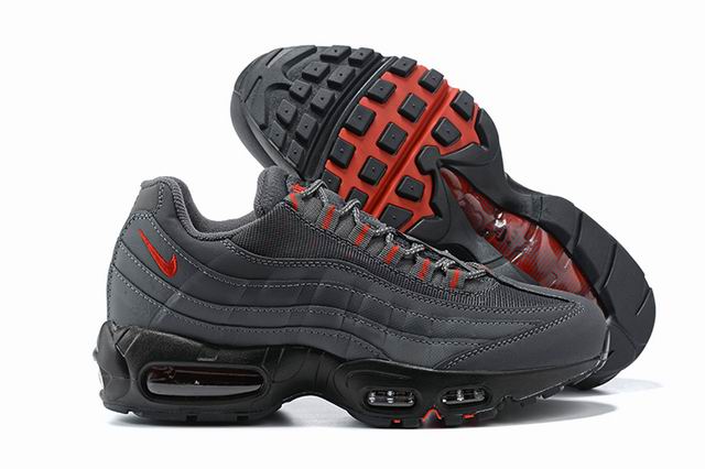 Nike Air Max 95 Men's Shoes Grey Red-03 - Click Image to Close